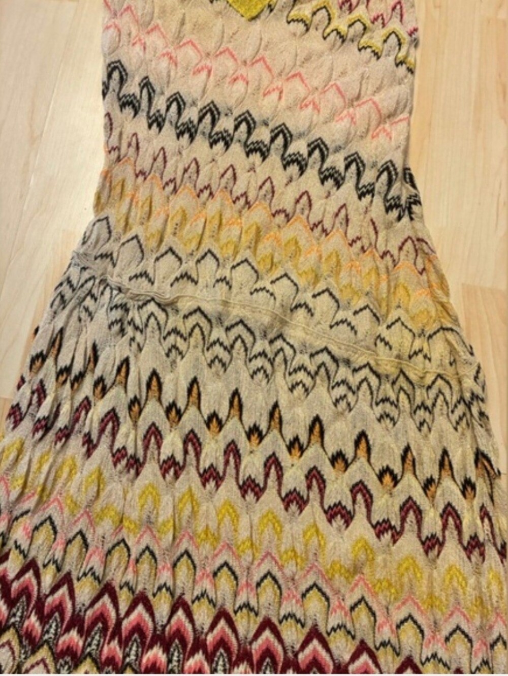Missoni Italy Metallic Chevron Drop Waist Midi Dress - Picture 4 of 13